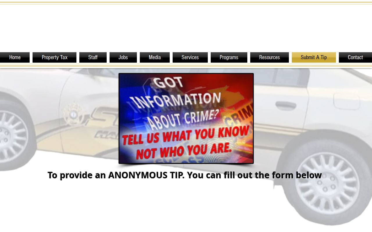 Harlan County Sheriff anonymous tip page